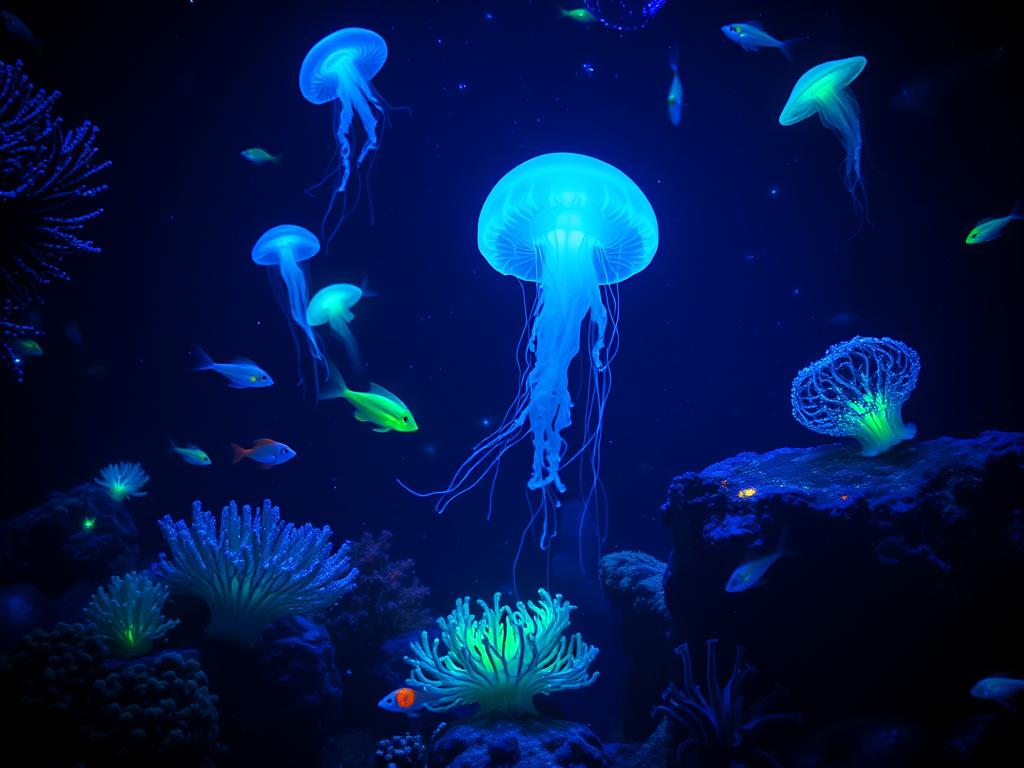 Bioluminescent marine life